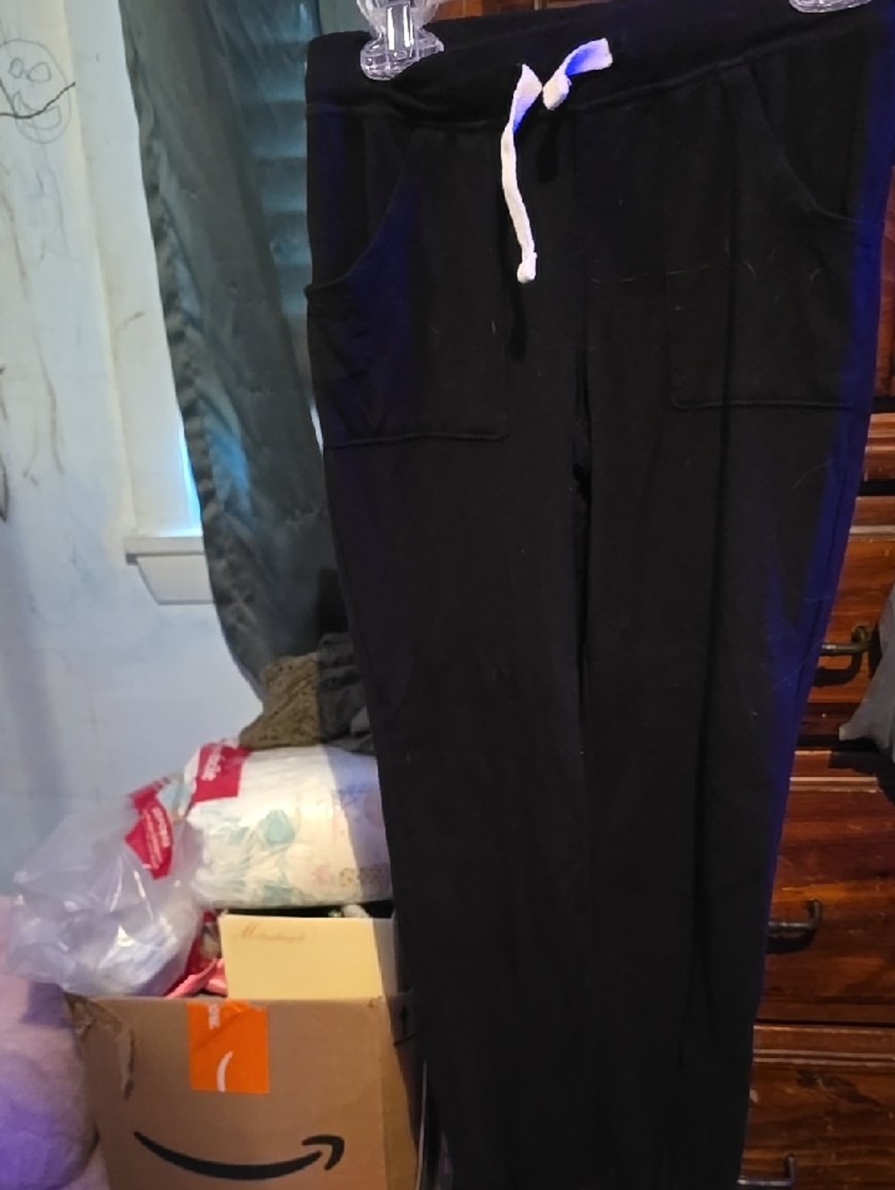 !!. Girls S(6/7) Black Jogger Sweatpants with Drawstring